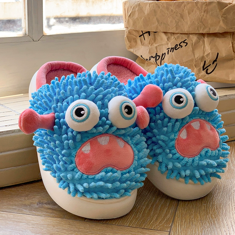 Silly Monster Plush Slippers - Image 1