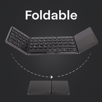 Universal Mini Foldable Wireless Keyboard with Touchpad - Image 2