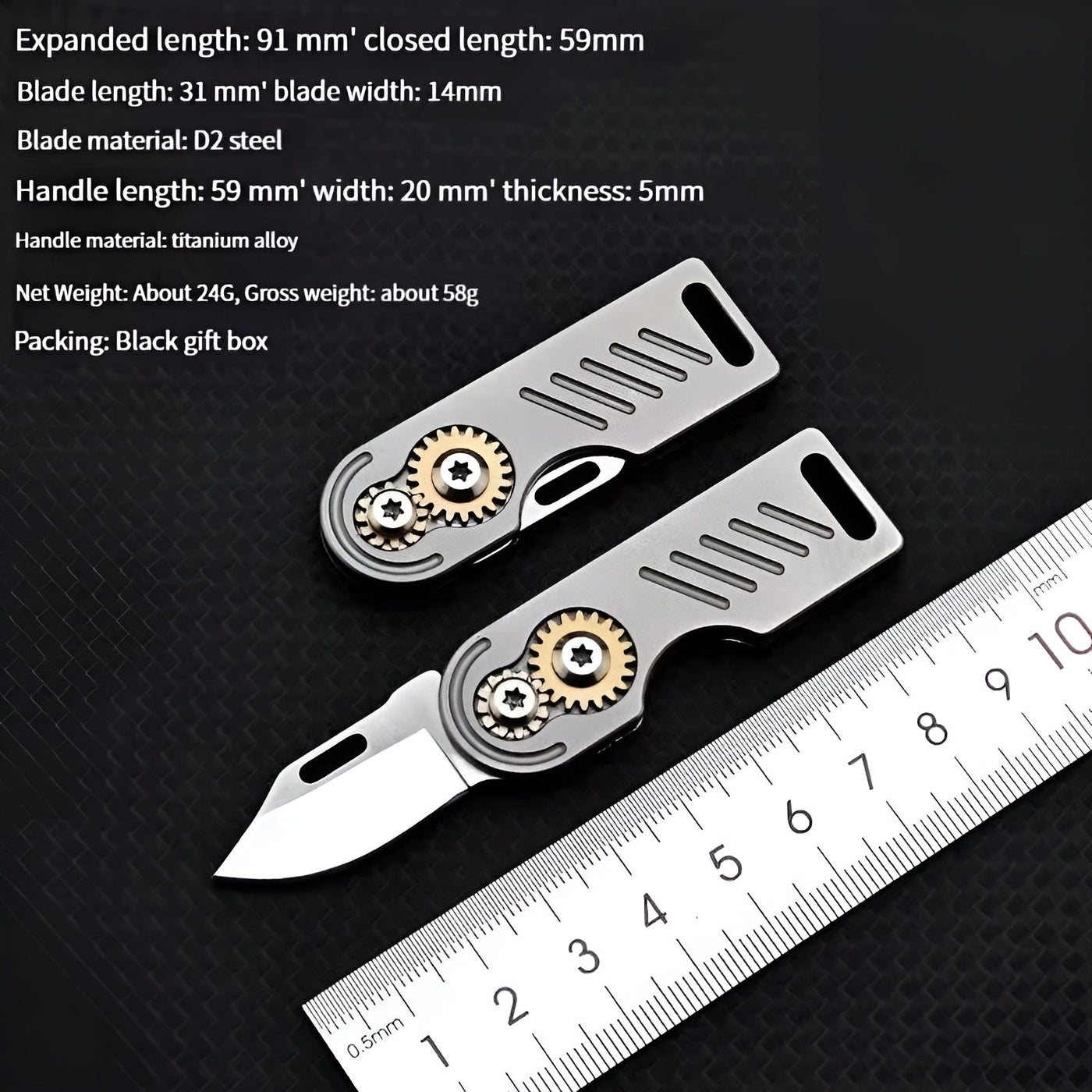 Titanium Gear Folding EDC Knife - Image 6