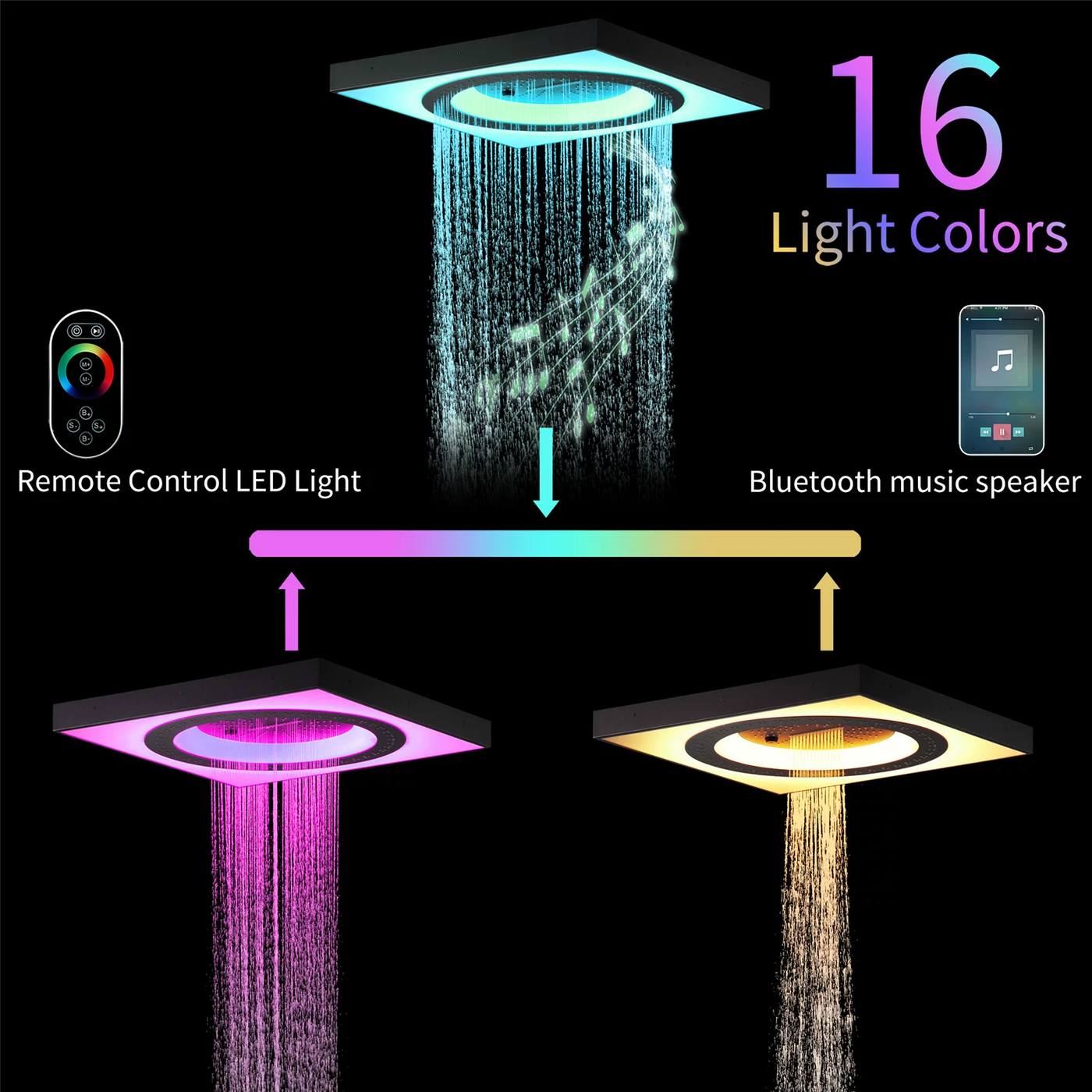 Rainfall Smart LED Music Shower System - Image 2