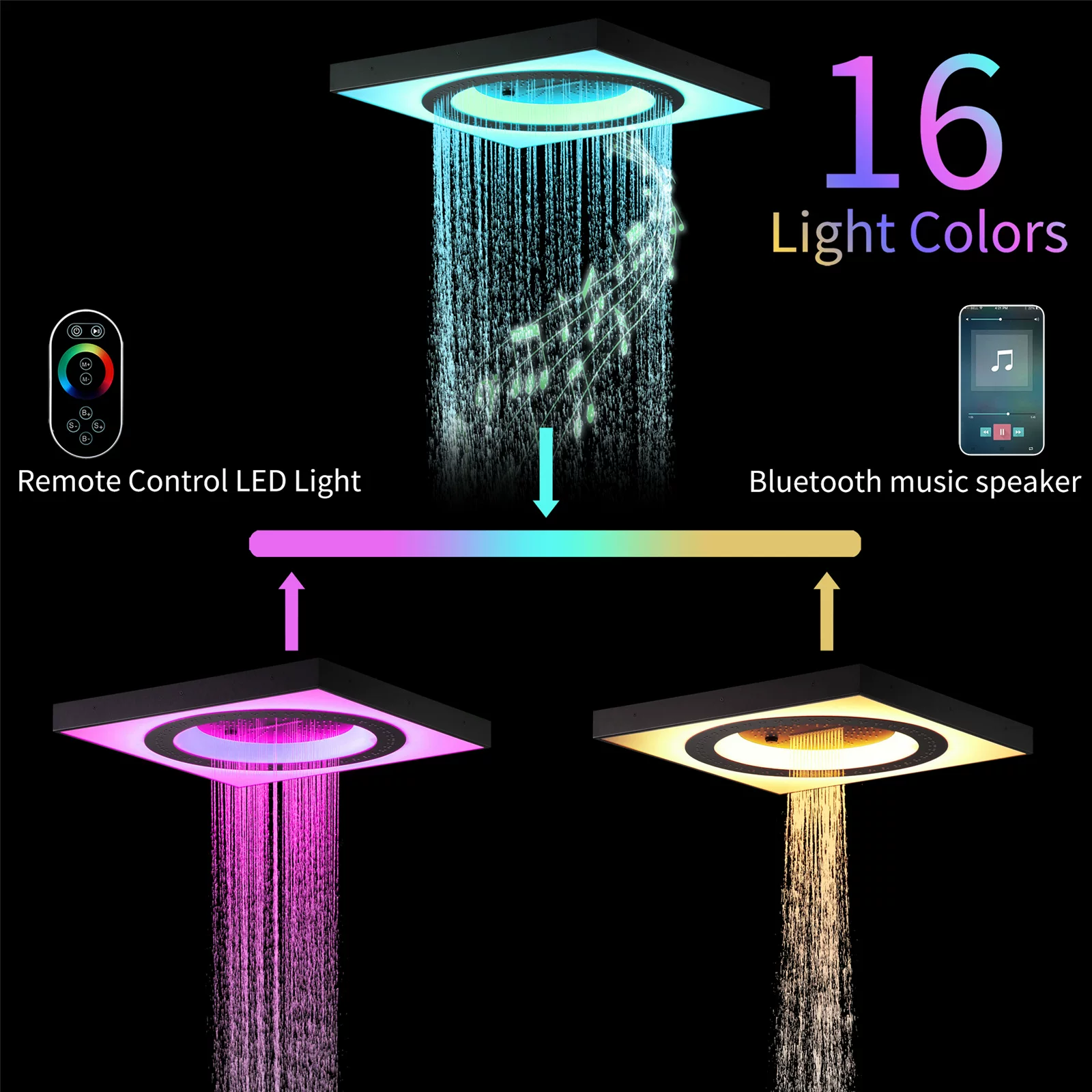 Rainfall Smart LED Music Shower System - Image 2