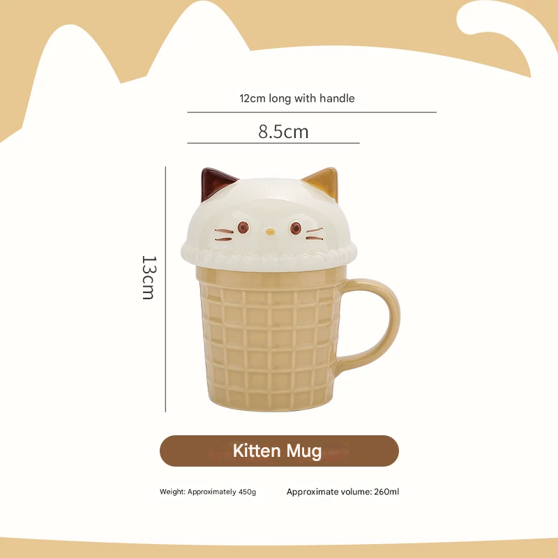 Cartoon Ice Cream Animal Ceramic Mug - Image 9
