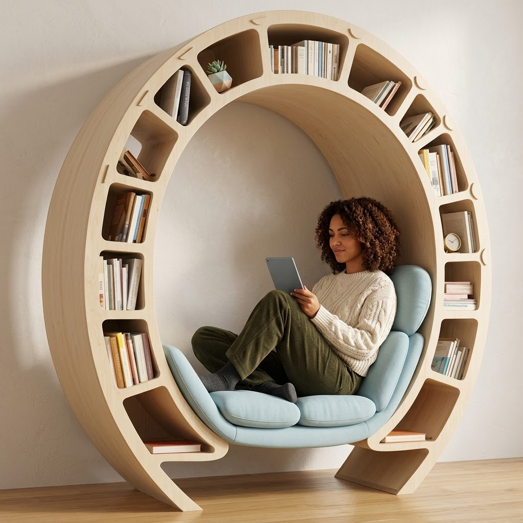 Reading Orbit Bookshelf Nook Chair - Image 4