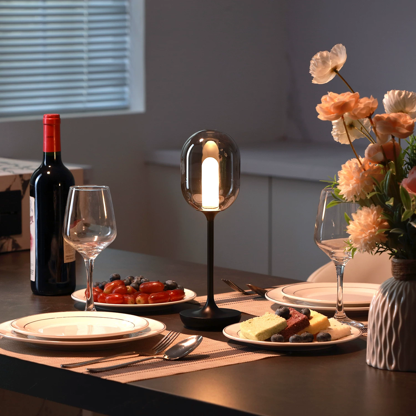 Oval Glow Glass LED Table Lamp - Image 1