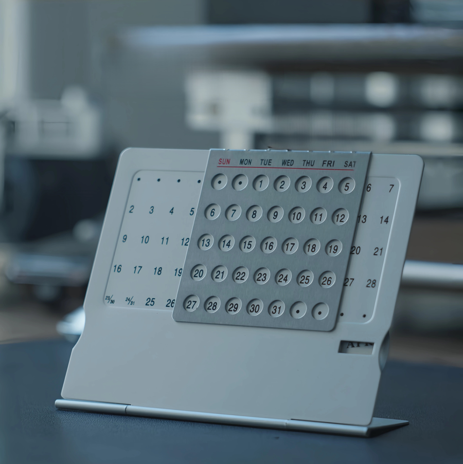 Aluminum Rotating Dial Perpetual Desk Calendar - Image 0