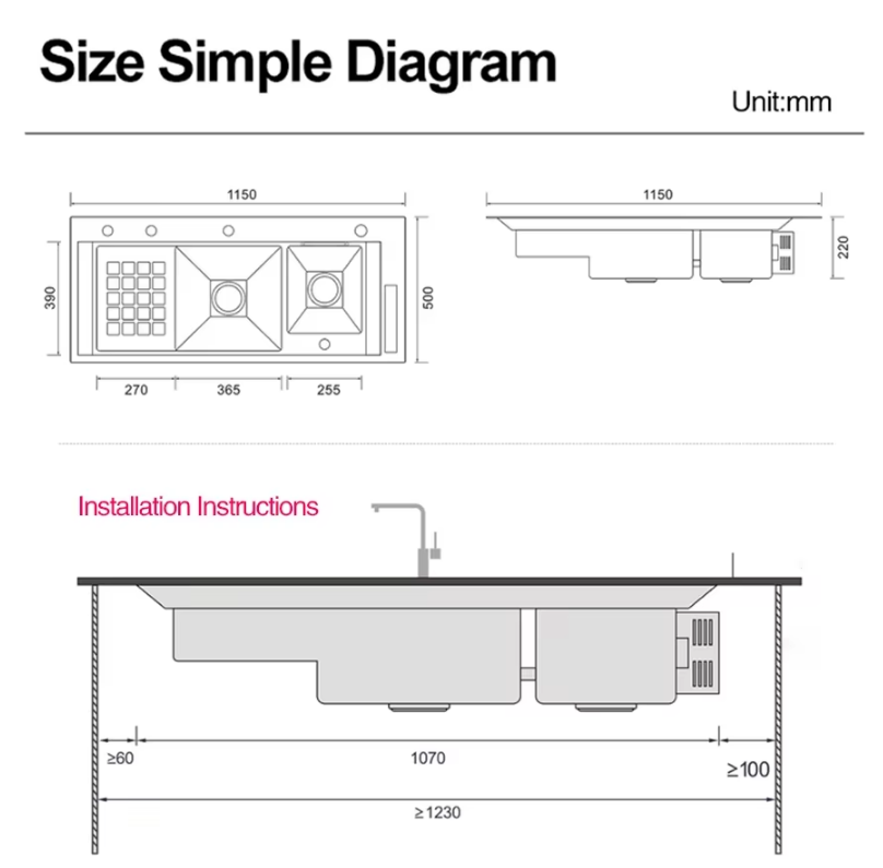 Smart Multi-Zone Gunmetal Kitchen Workstation Sink - Image 9