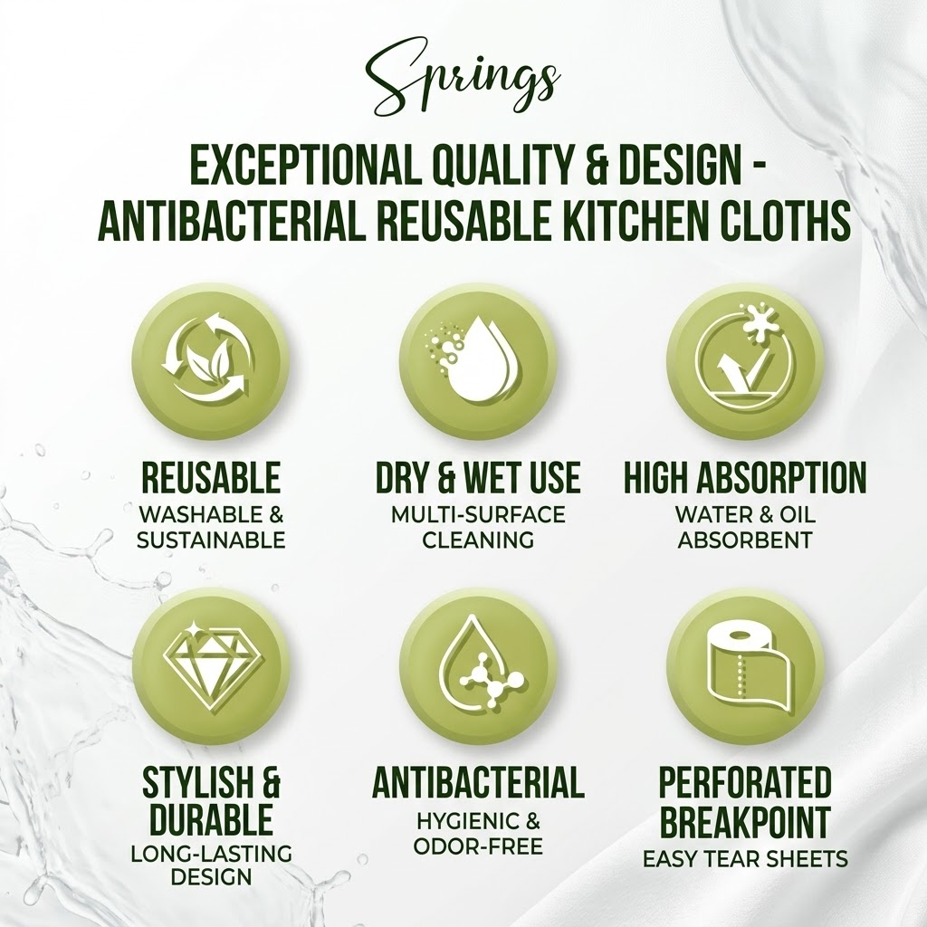 Anti-Bacterial Reusable Kitchen Cleaning Cloth Roll - Image 7