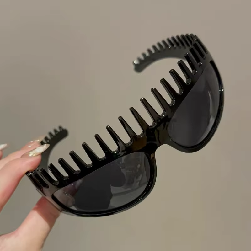 Futuristic Comb-Top Headband Sunglasses - Image 3