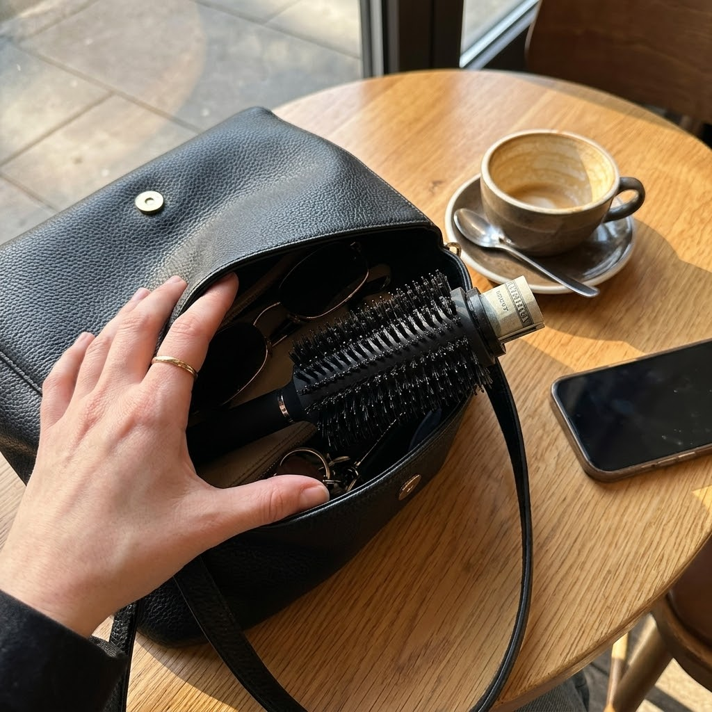 Hidden Compartment Travel Hair Brush - Image 2