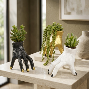 Nightcrawl Gothic Hand Ceramic Planter Pot - Image 0