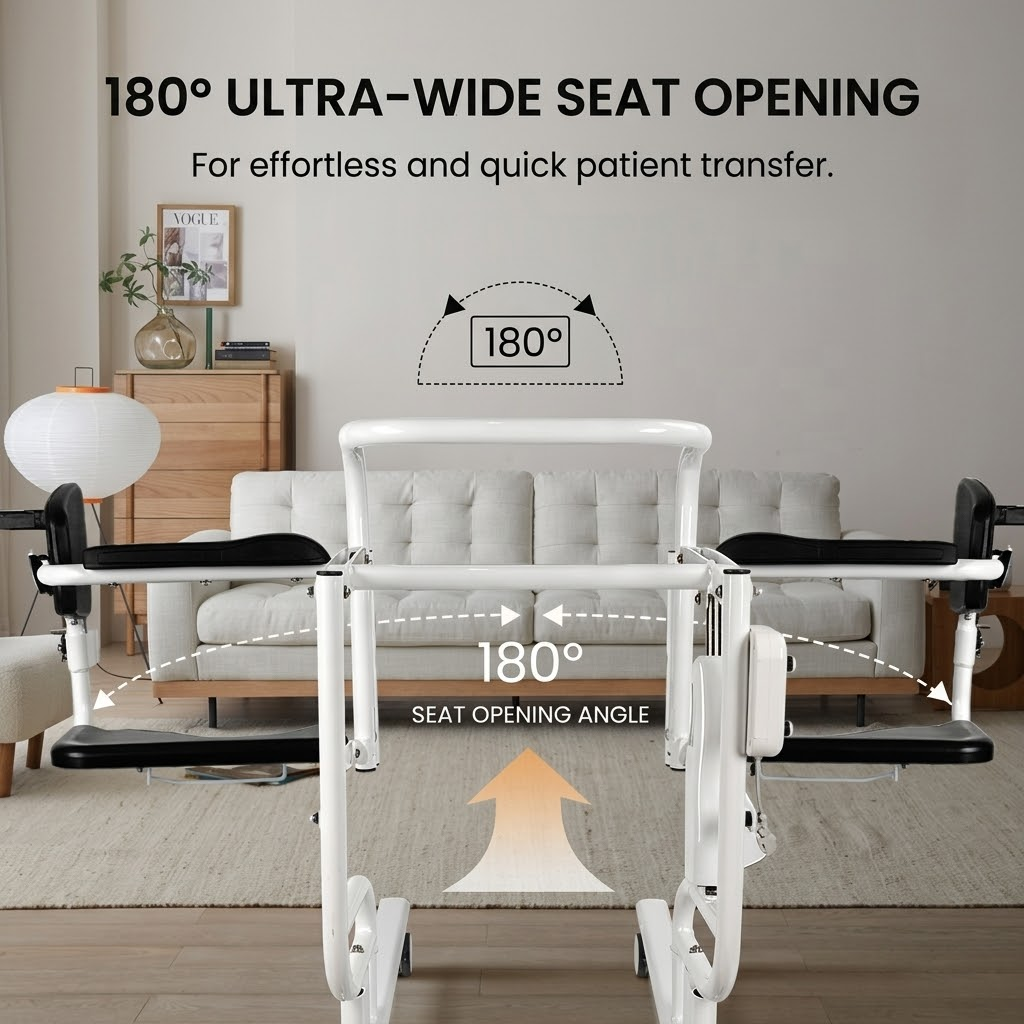 Caregiver Electric Patient Transfer Commode Chair - Image 2