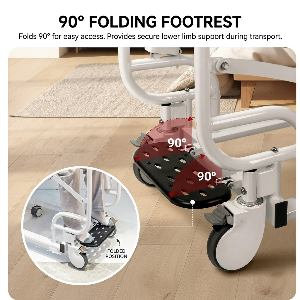 Caregiver Electric Patient Transfer Commode Chair - Image 3