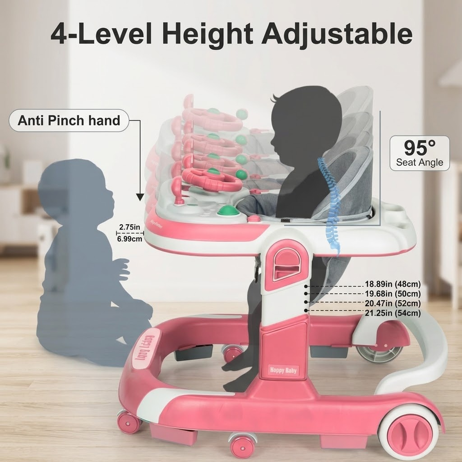 Littlemiles Faltbarer 5-in-1 Baby-Lern-Lauflernwagen