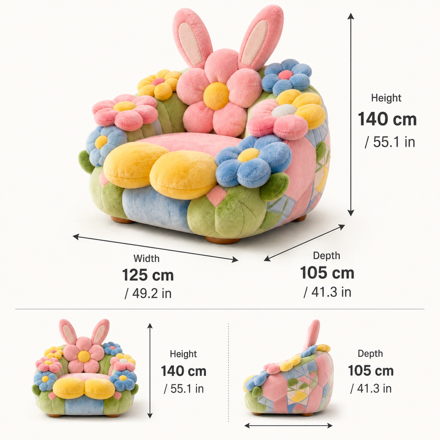 Spring Burrow Plush Rabbit Accent Lounge Chair