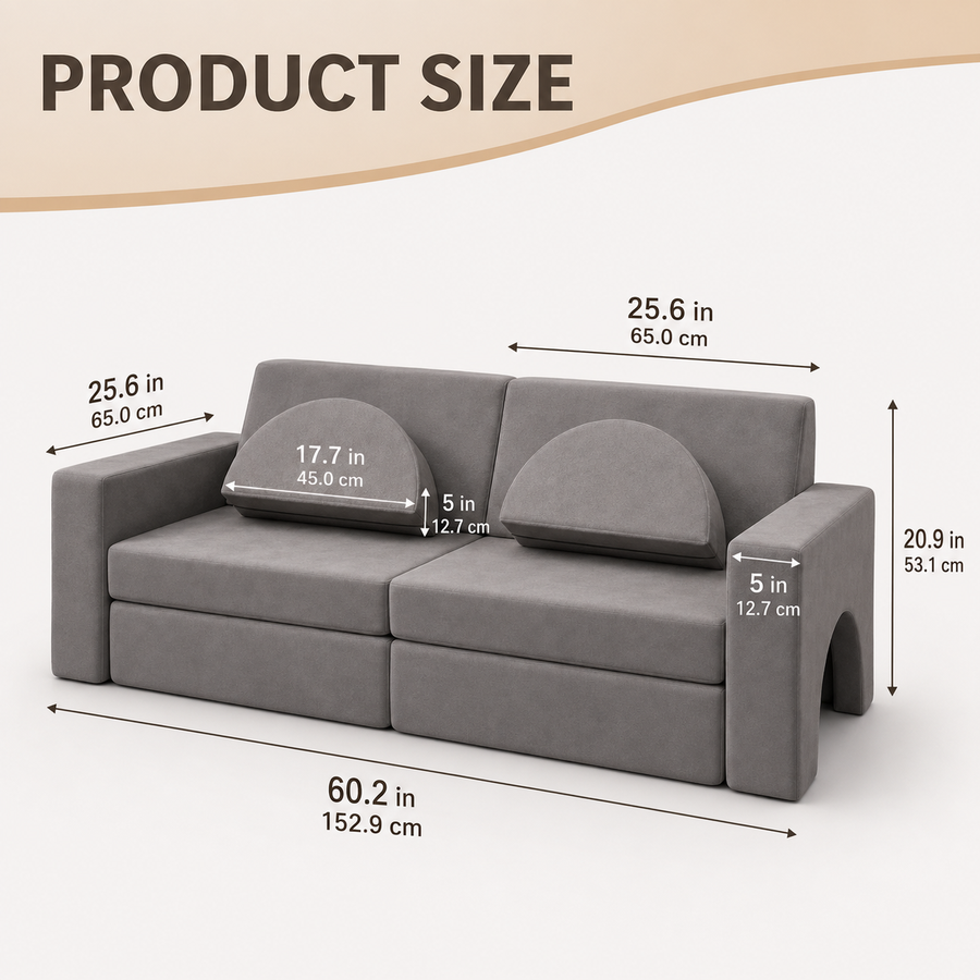 12-teiliges DIY modulares magnetisches Sofa