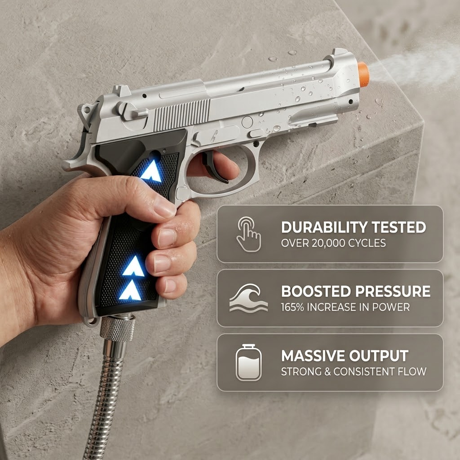 Water Cannon Gun-Shape Handheld Shower Head