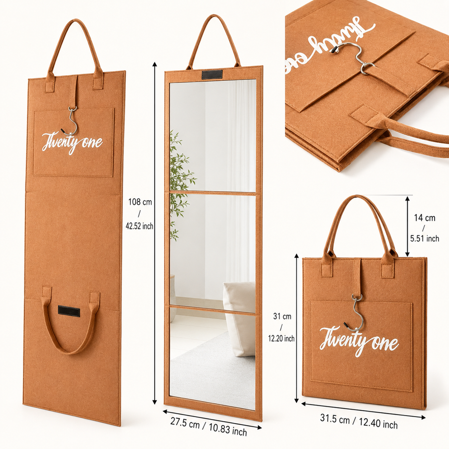 Calm Reflection Portable Full Length Standing Mirror