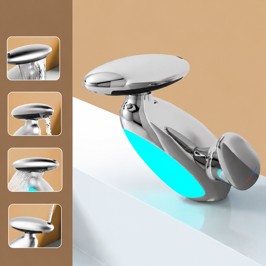 Sirena LED Whale Pull-Out Bathroom Sink Faucet