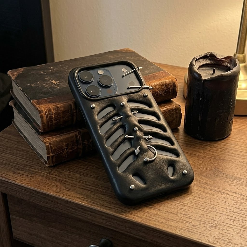 Gothic Ribcage Pierced Phone Case - Image 5
