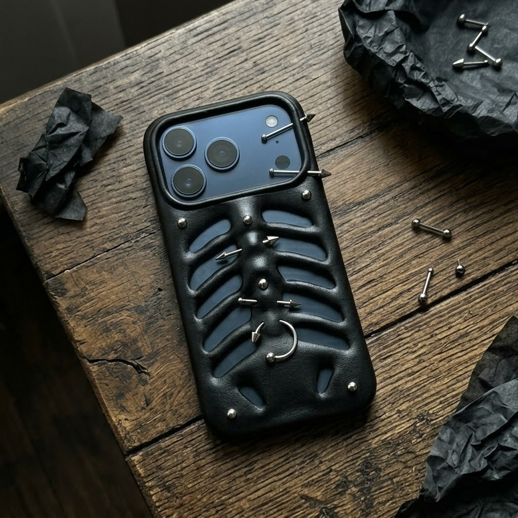 Gothic Ribcage Pierced Phone Case - Image 8