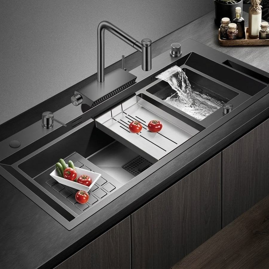 Smart Multi-Zone Gunmetal Kitchen Workstation Sink - Image 0