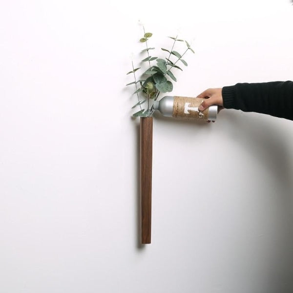 Nordic Handmade Wall Wood Vase - Image 0