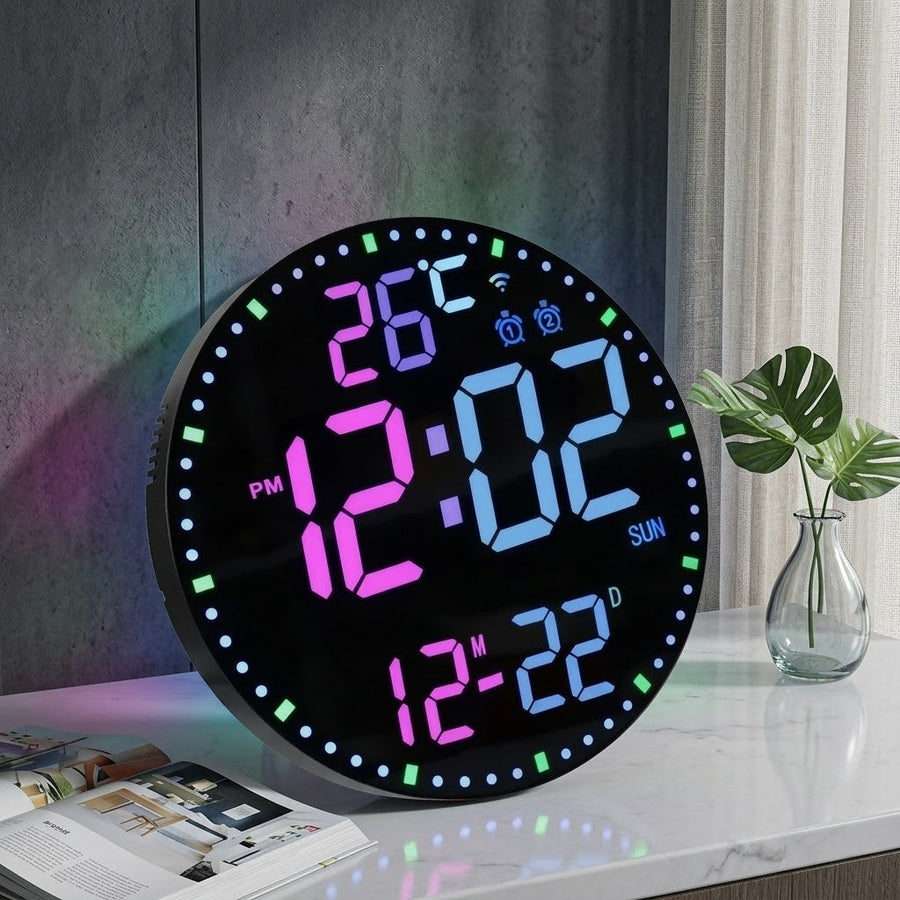 Neon Pulse Smart RGB Multifunctional Wall Clock - Image 0