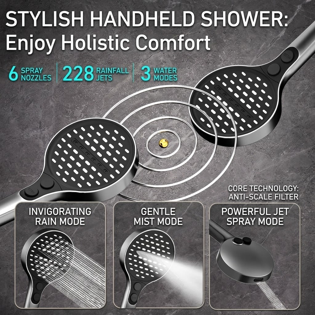 Goccera Thermostatic Rainfall Multifunctional Shower System - Image 2
