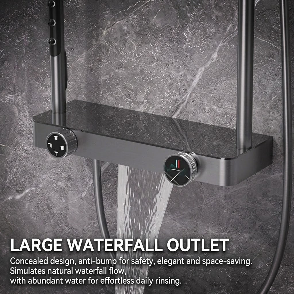 Goccera Thermostatic Rainfall Multifunctional Shower System - Image 5