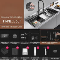 Smart Multi-Zone Gunmetal Kitchen Workstation Sink - Image 10