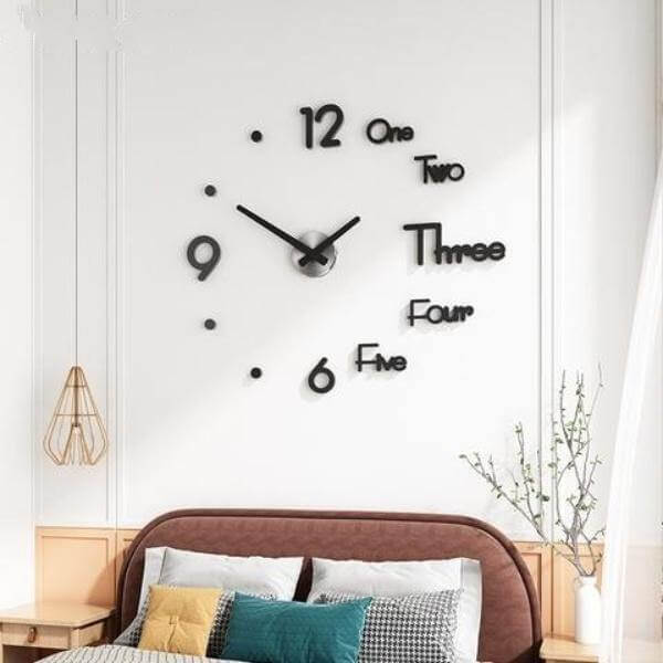 3D Large DIY Modern Number Wall Clock