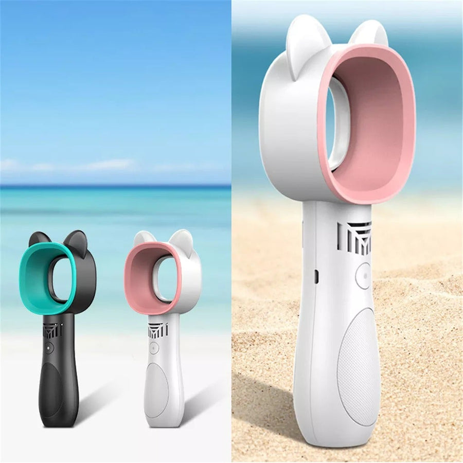 Modern Rechargeable Mini Cat Bladeless Fan - Image 1