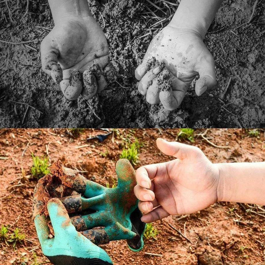 Garden Rubber Gloves with Fingertips Claws - Image 1