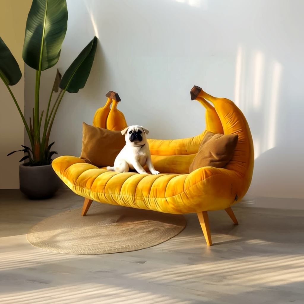 Yellow Banana Inspired Modern Simple Sofa