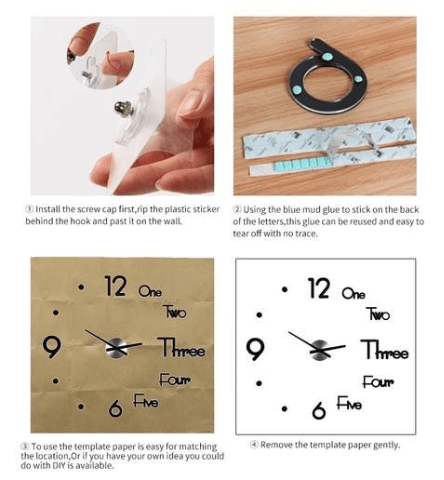 3D Large DIY Modern Number Wall Clock - Image 8