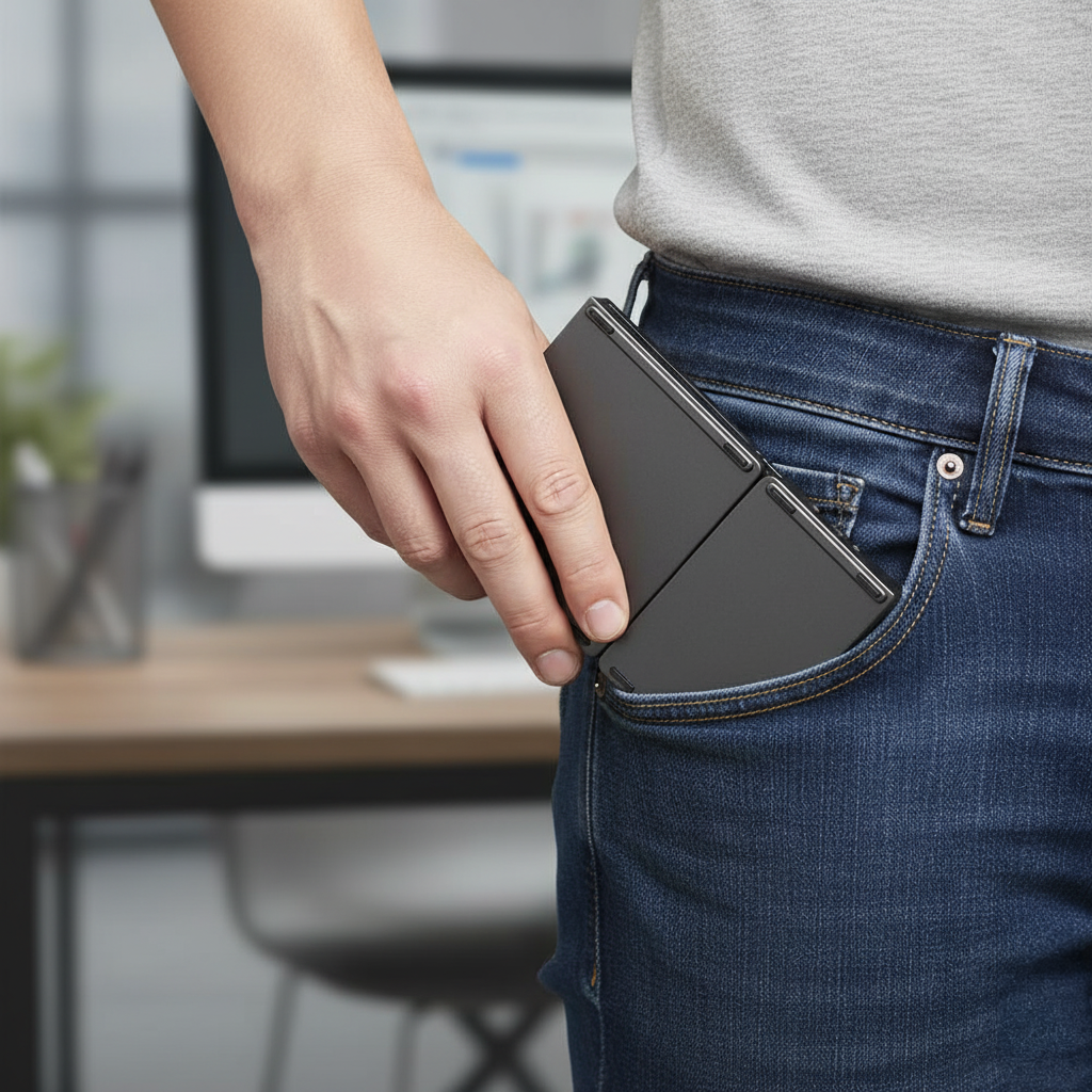 Universal Mini Foldable Wireless Keyboard with Touchpad - Image 4