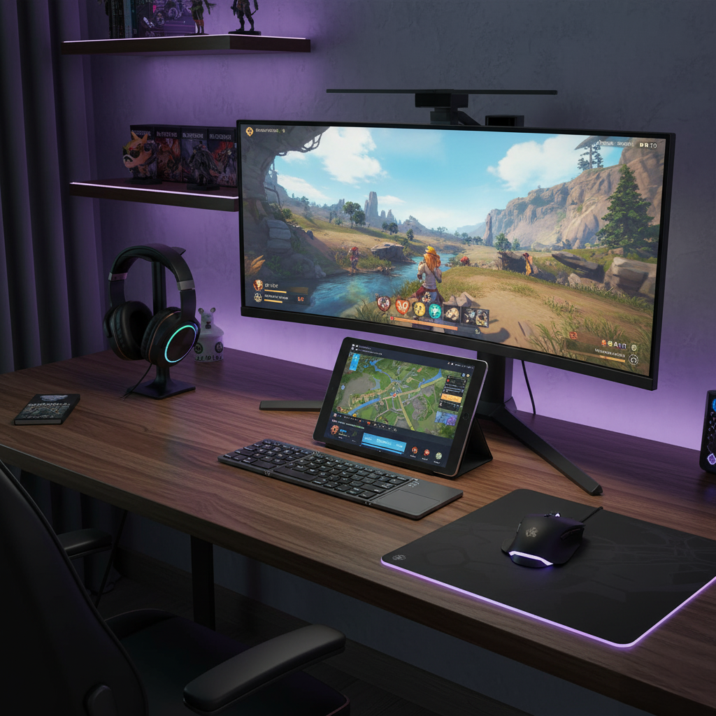 Universal Mini Foldable Wireless Keyboard with Touchpad - Image 1