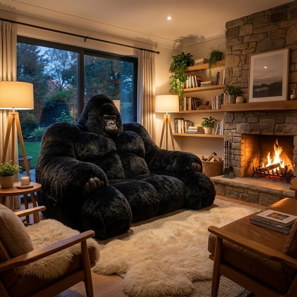Giant Alpha Gorilla Plush Lounge Sofa · Mavigadget