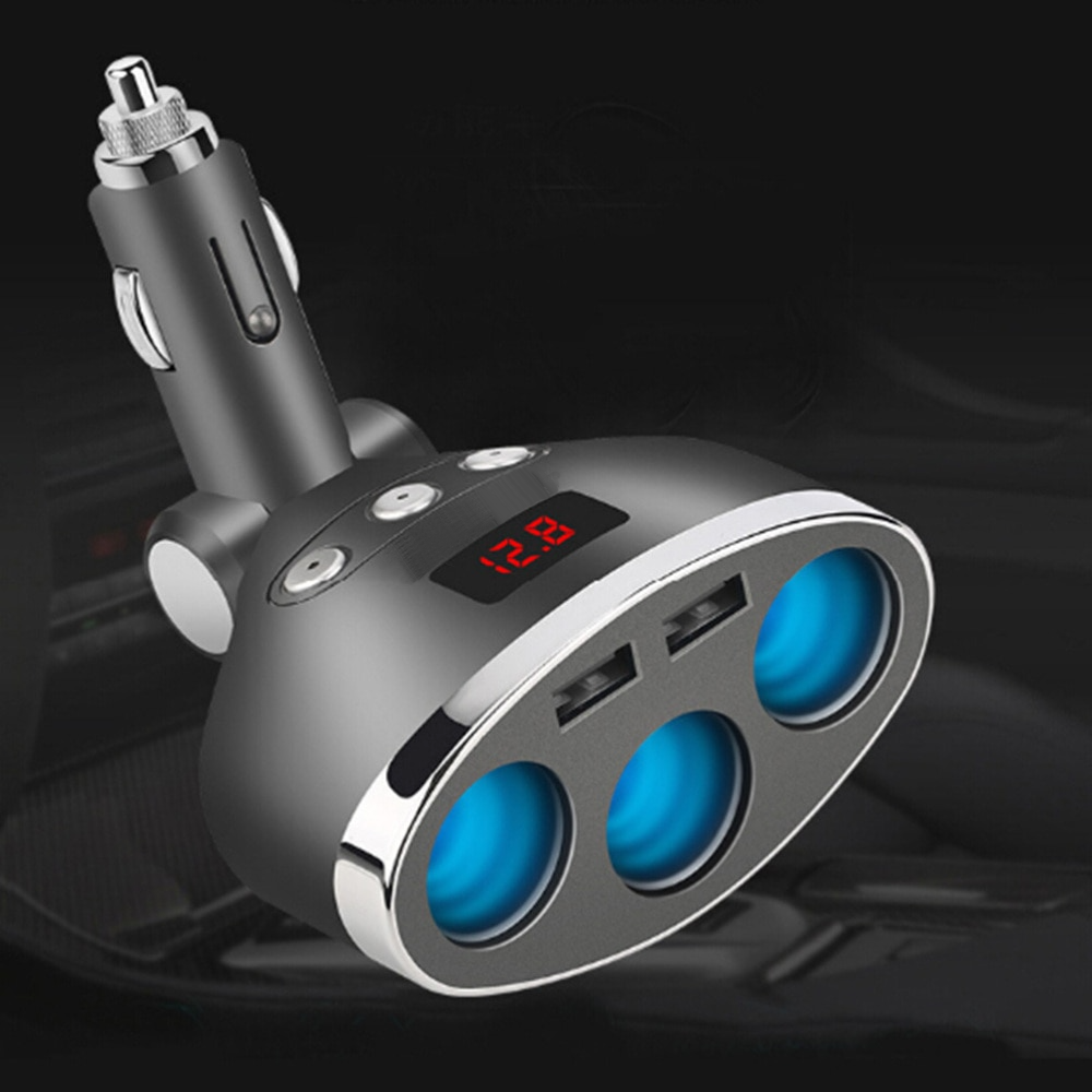 3in1 Dual USB Port Car Lighter Socket Splitter