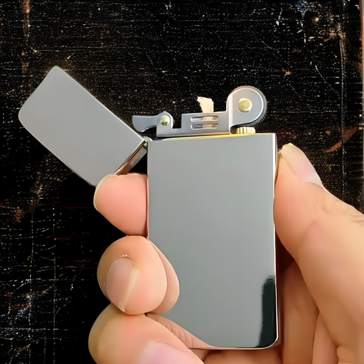 Simple Brushed Ultra Thin Windproof Copper Lighter - Image 2