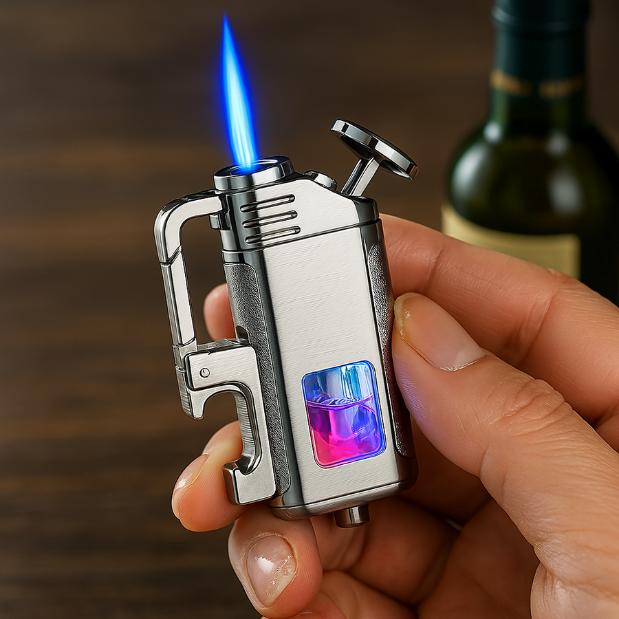 Modern Windproof Metal  Bottle Opener Keychain Lighter - Image 5