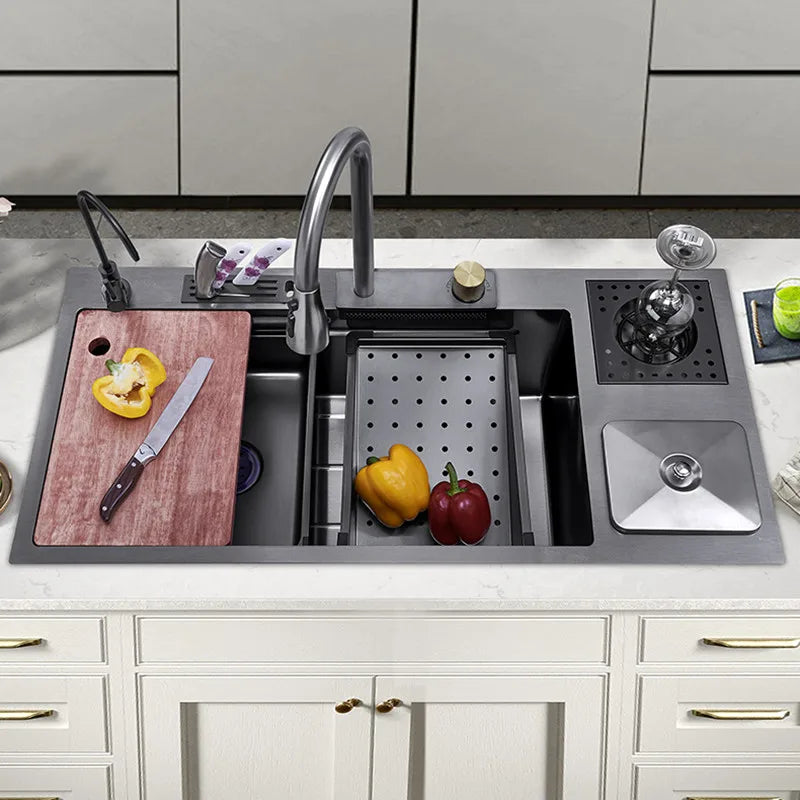 Smart Nano Technology Large Rain Waterfall Kitchen Sink