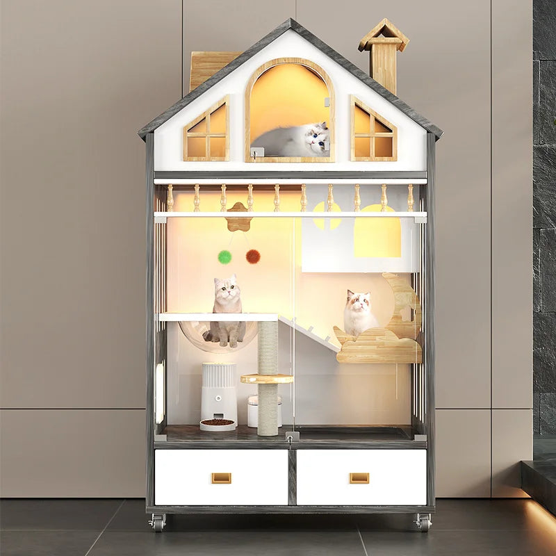 Wooden Luxury Indoor Large Cozy Cat House - Image 2