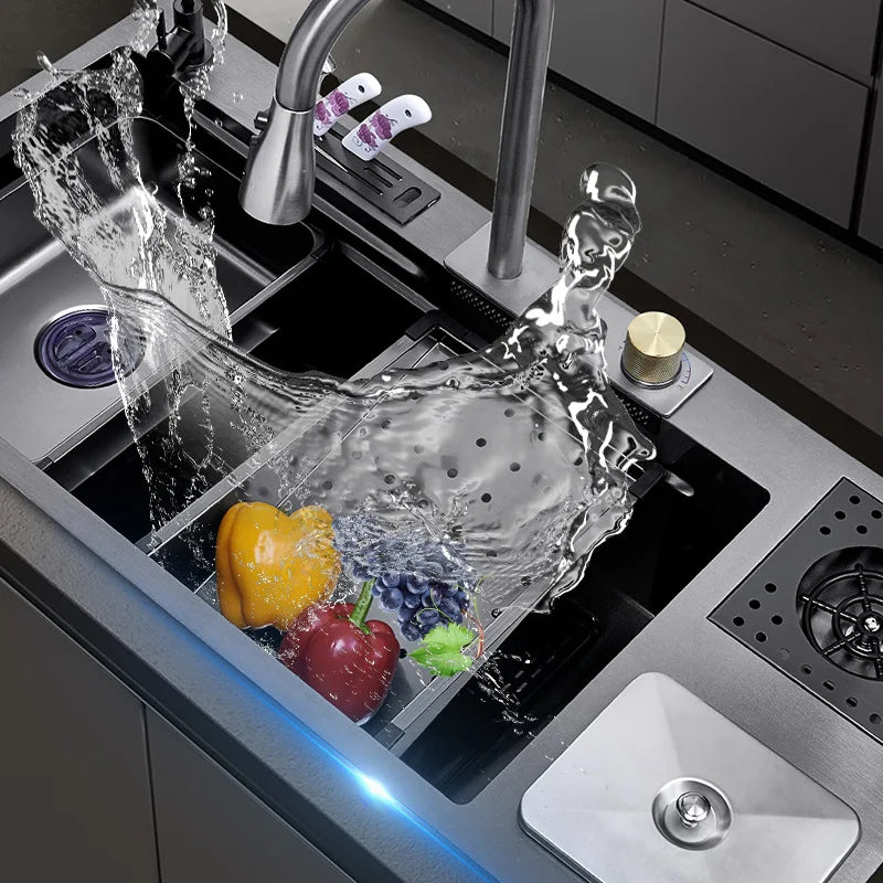 Smart Nano Technology Large Rain Waterfall Kitchen Sink