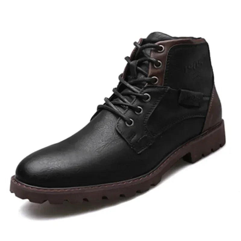 Fashion High-Cut Lace-up Vintage Style Men Winter Boots - Image 7