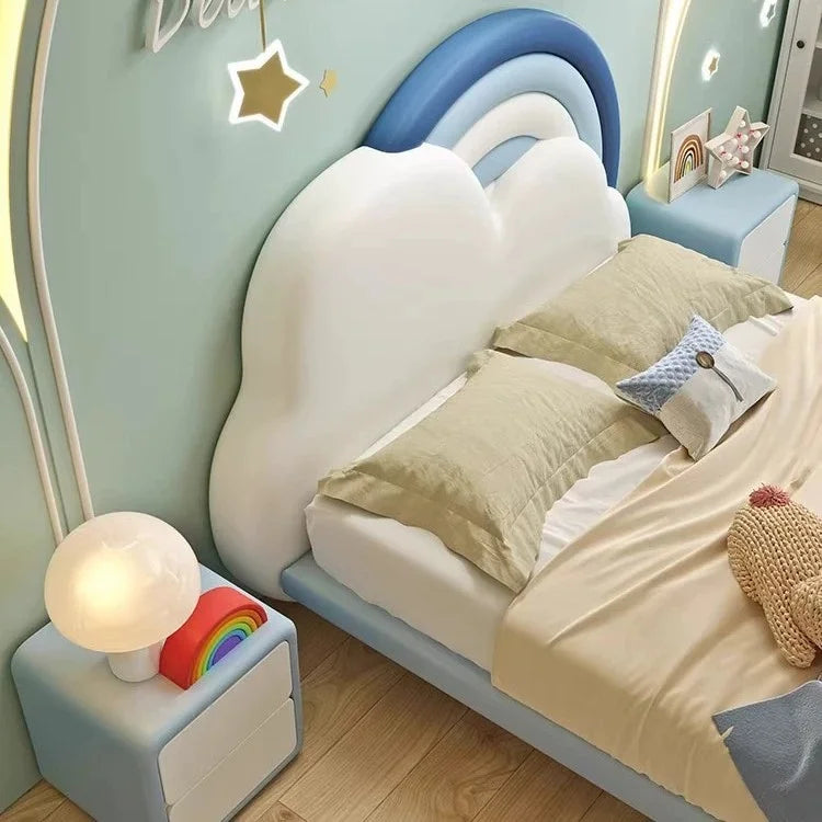 Sky Cloud Glow Soft Frame Rainbow Kids Bed - Image 4
