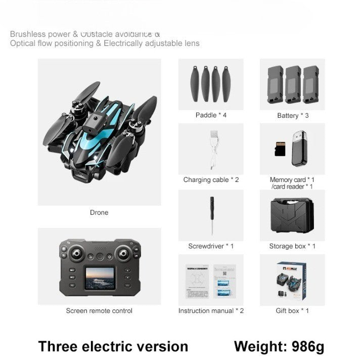 Advanced Obstacle Avoidance LCD Screen Brushless Drone - Image 4