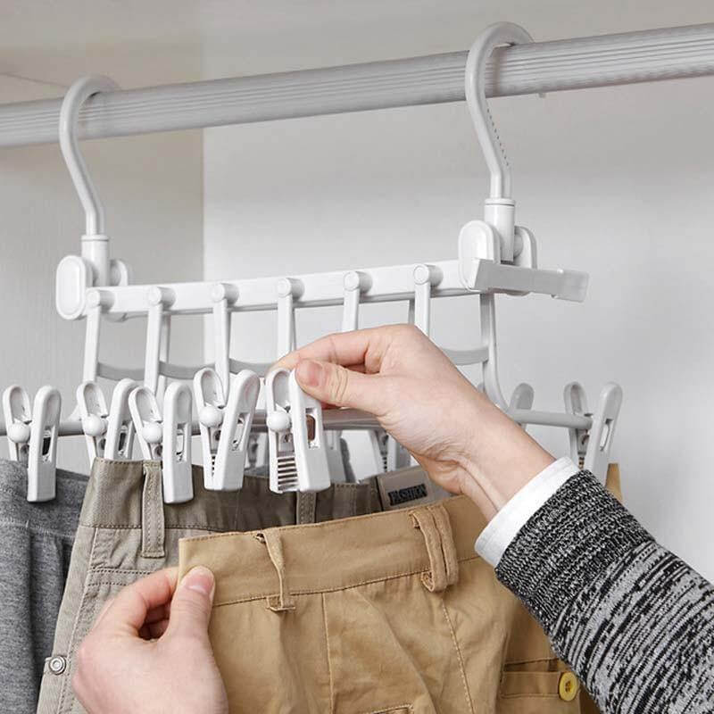 Foldable Non Slip Easy Storage Smart Clothes Hanger - MaviGadget