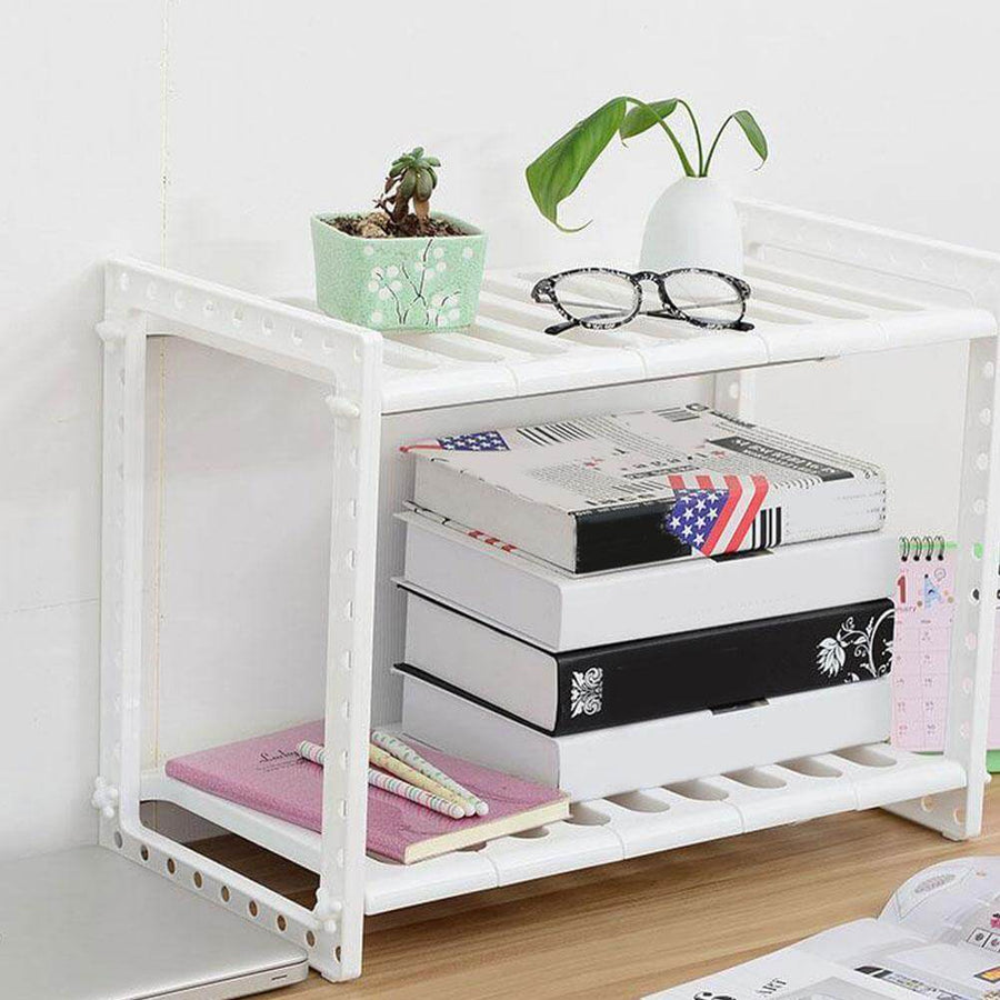 Adjustable Double Layer Kitchen Dish Storage Rack - Image 7
