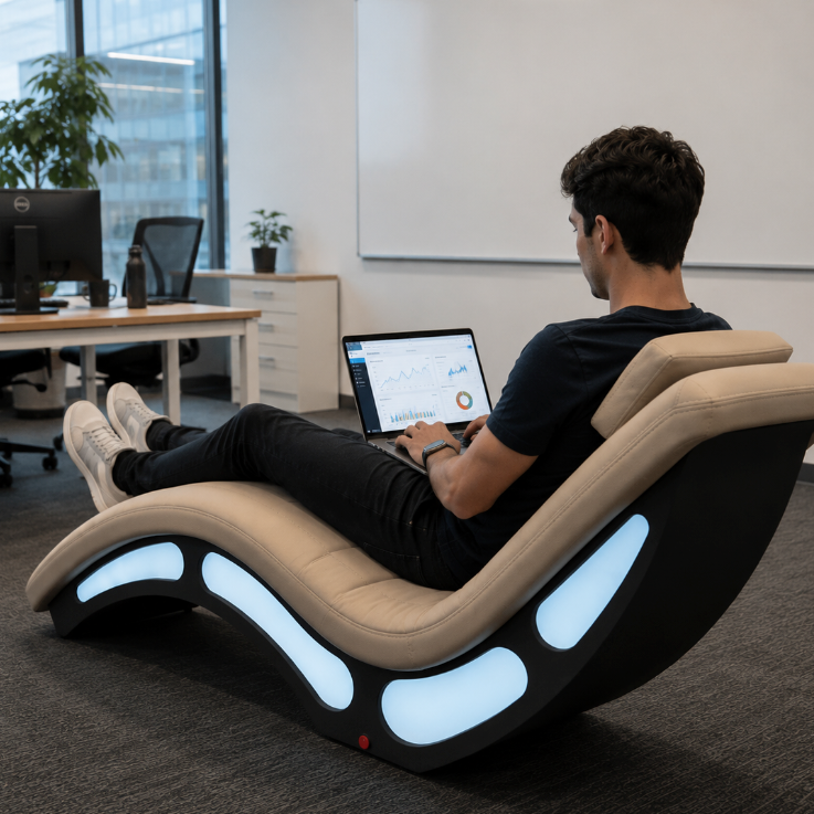 Modern Heated Massage LED Lighting Lounge Chair